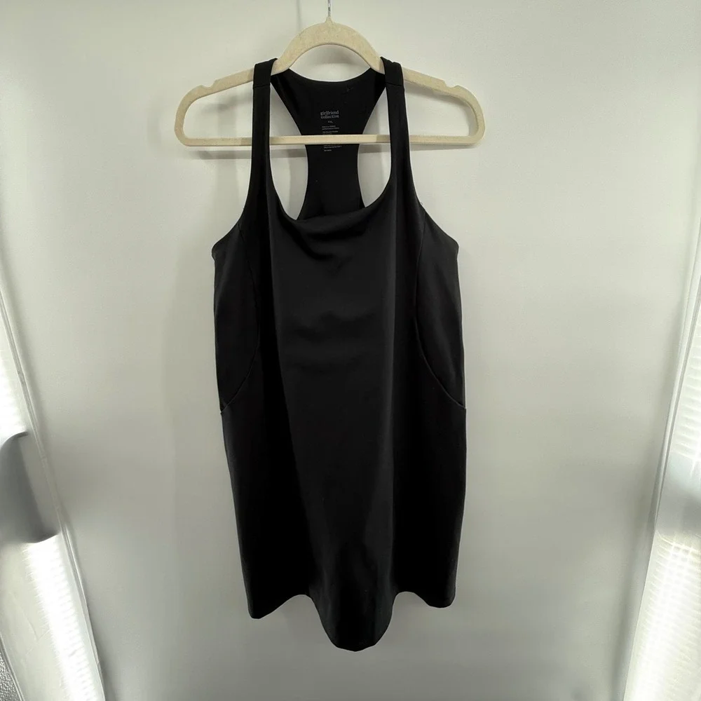 Girlfriend Collective XXL Black Paloma Exercise Dress‎ w/ Built-In Shorts